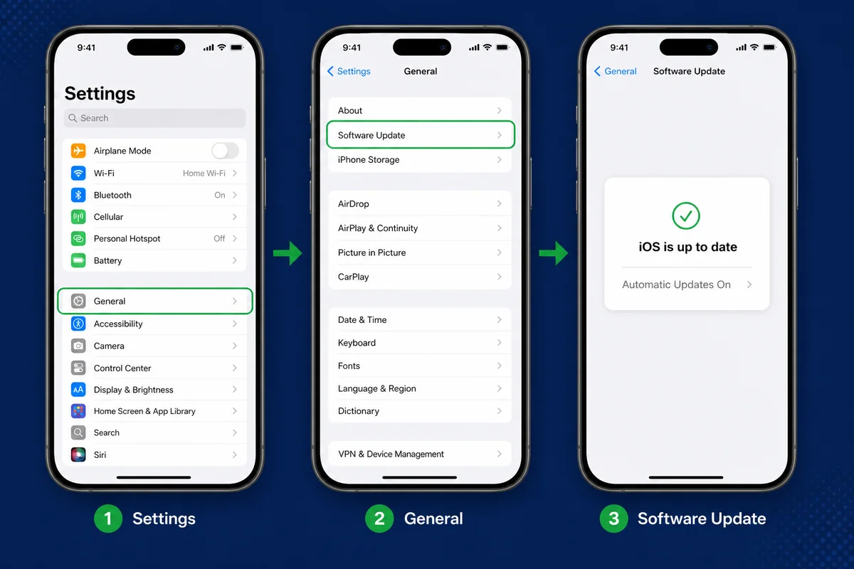 How to check Software Update in iPhone Settings